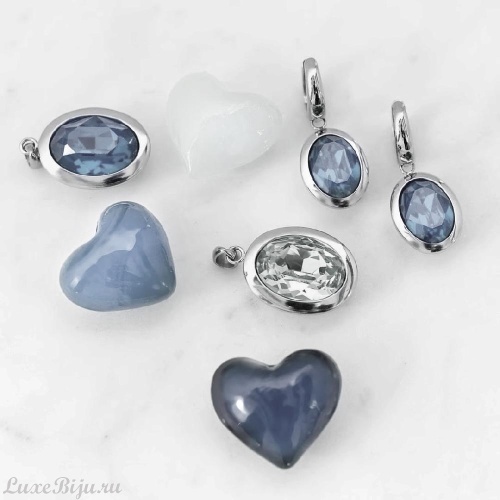 Серьги Qudo Creole TIVOLA small G silver night, 310627 BW/G фото 2